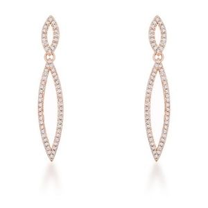 Sara 1.2ct CZ Rose Gold Delicate Double Teardrop D